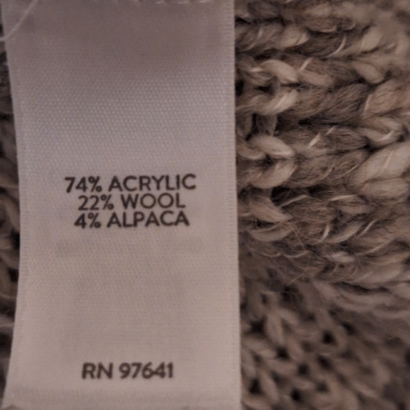 Pure Jill Cardigan Sweater Grey White With 1 Button Front Bohemian XL - Picture 7 of 7